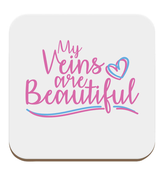 My Veins are Beautiful set of four coasters