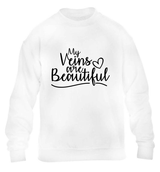 My Veins are Beautiful children's white sweater 12-13 Years