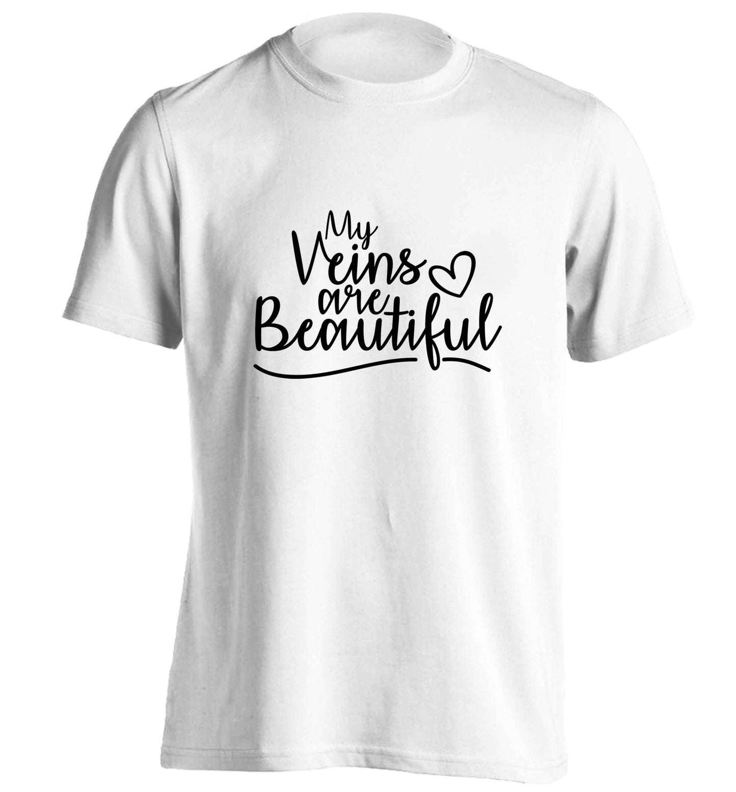 My Veins are Beautiful adults unisex white Tshirt 2XL