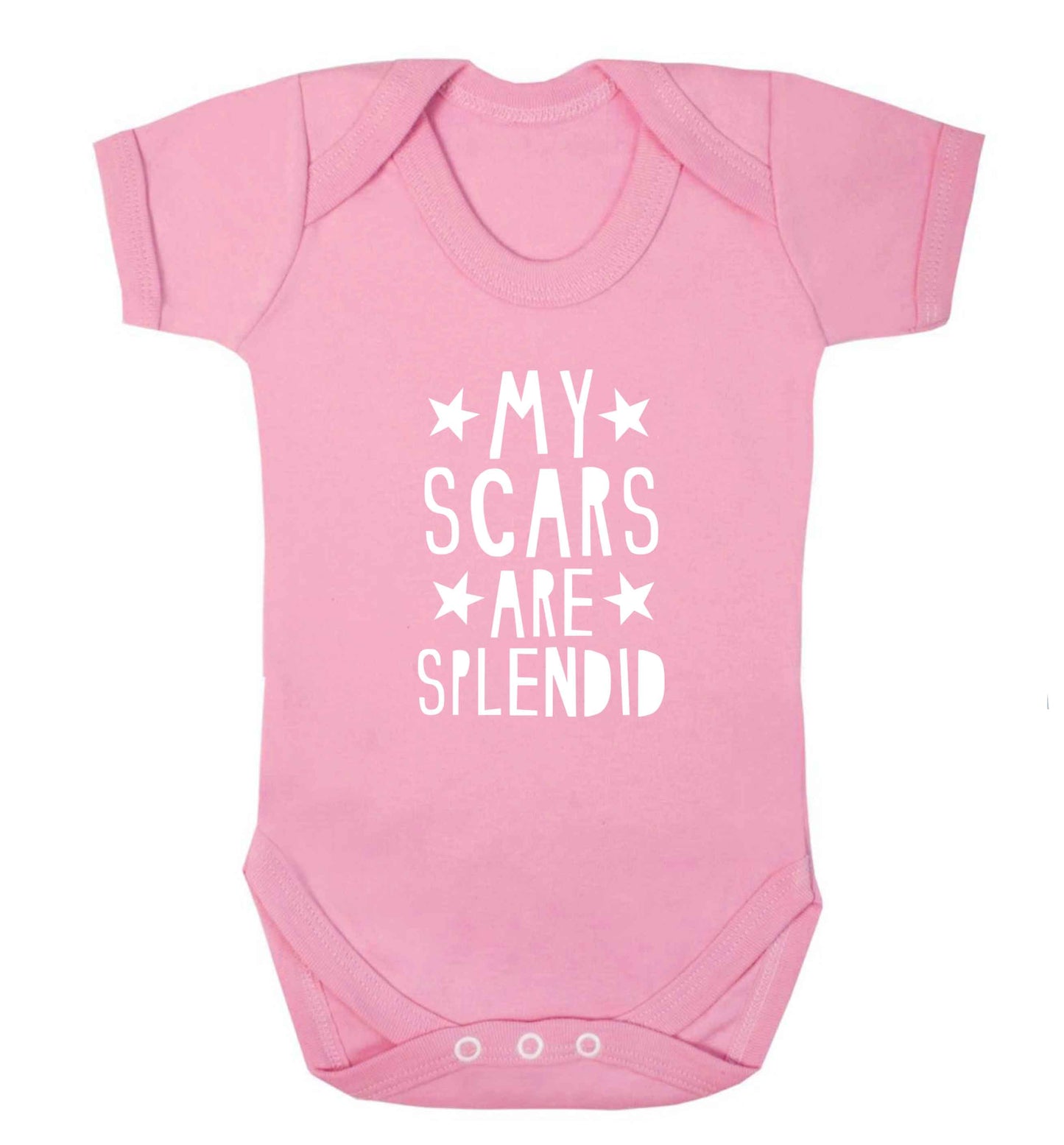 My scars are beautiful baby vest pale pink 18-24 months