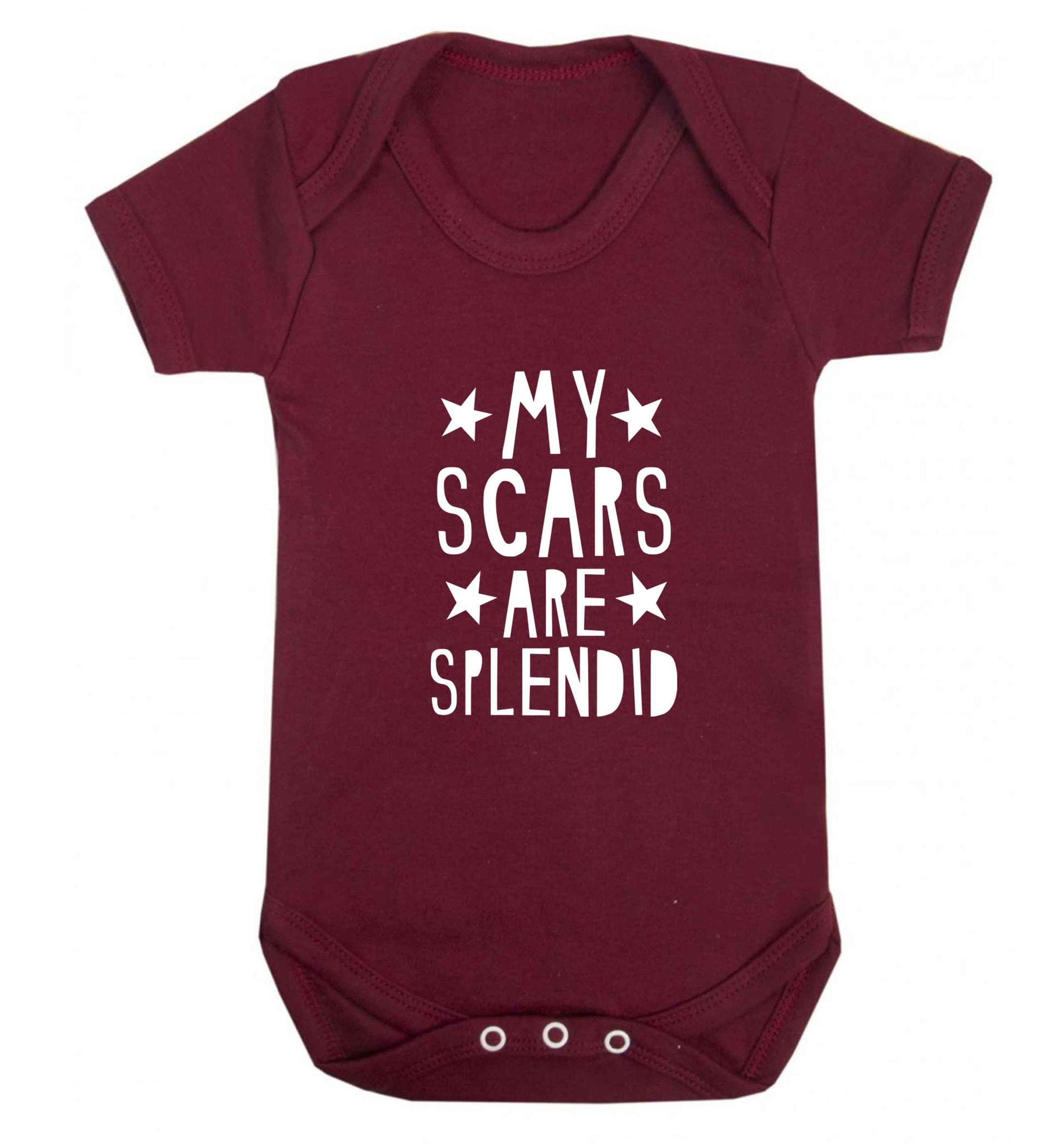 My scars are beautiful baby vest maroon 18-24 months