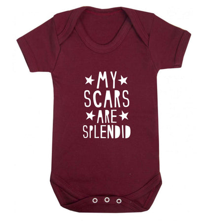 My scars are beautiful baby vest maroon 18-24 months