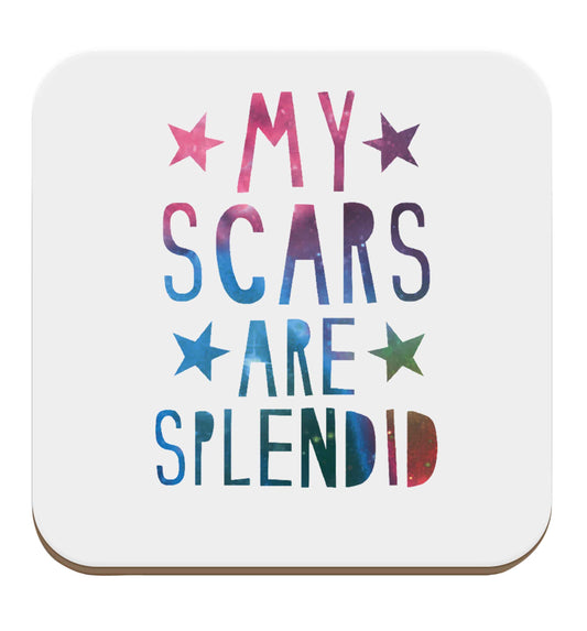 My scars are beautiful set of four coasters
