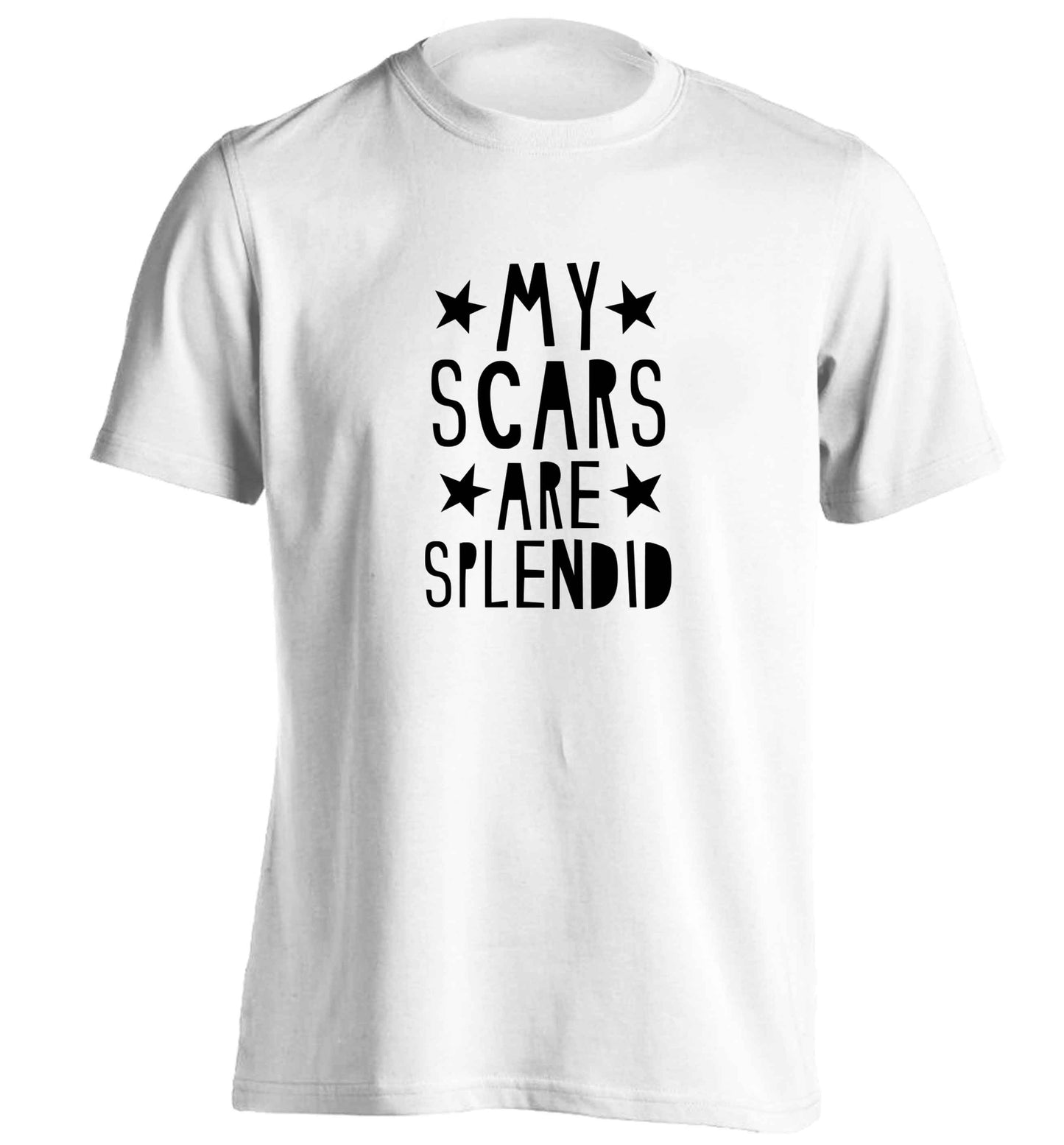 My scars are beautiful adults unisex white Tshirt 2XL