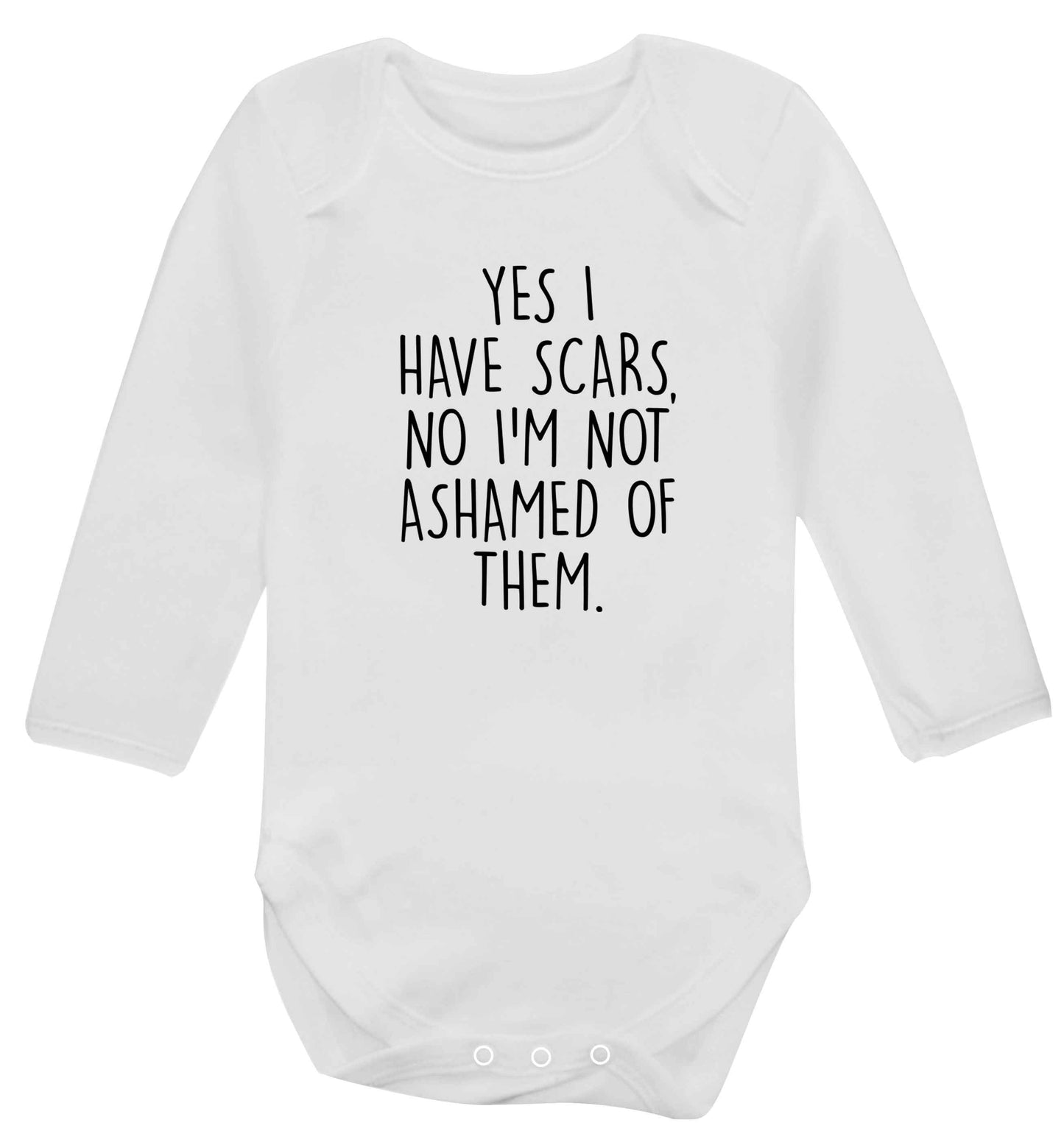 Yes I have scars, no I'm not ashamed of them baby vest long sleeved white 6-12 months