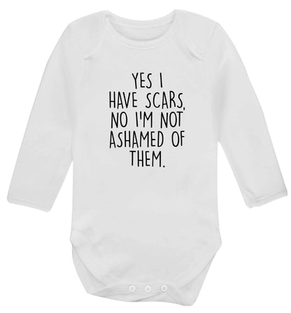 Yes I have scars, no I'm not ashamed of them baby vest long sleeved white 6-12 months