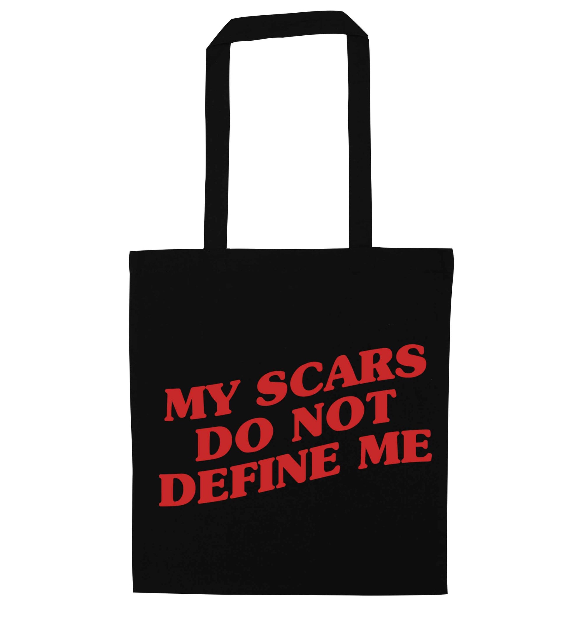 My scars do not define me black tote bag