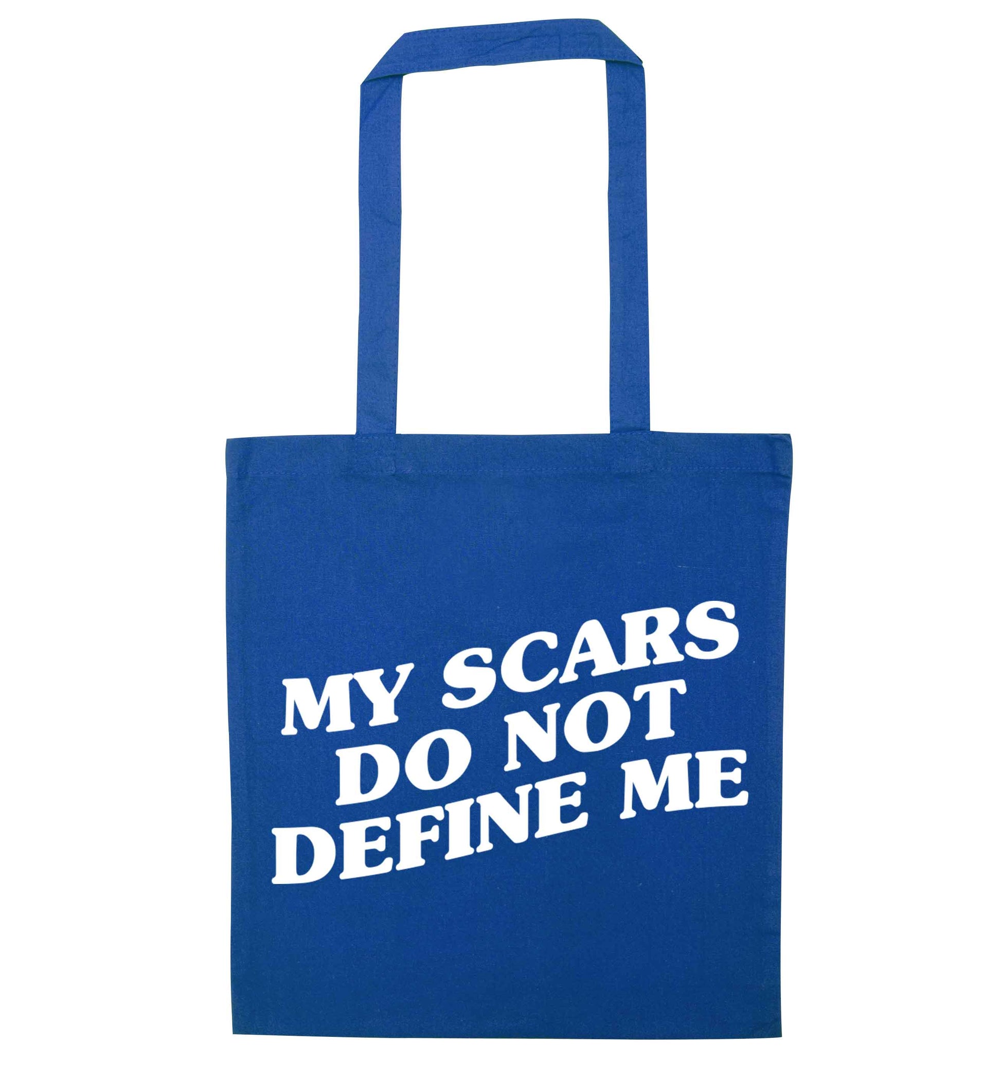 My scars do not define me blue tote bag