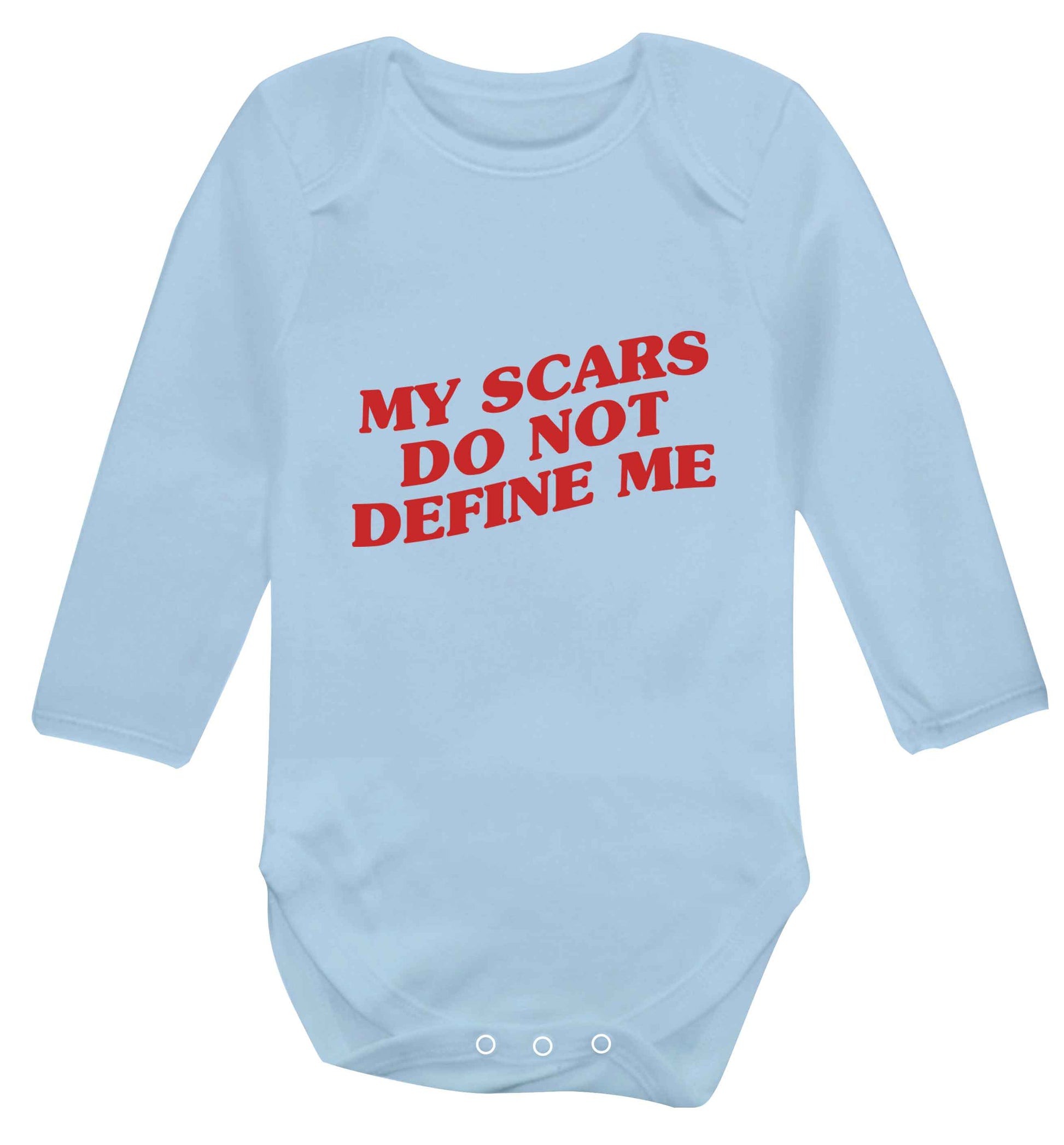 My scars do not define me baby vest long sleeved pale blue 6-12 months
