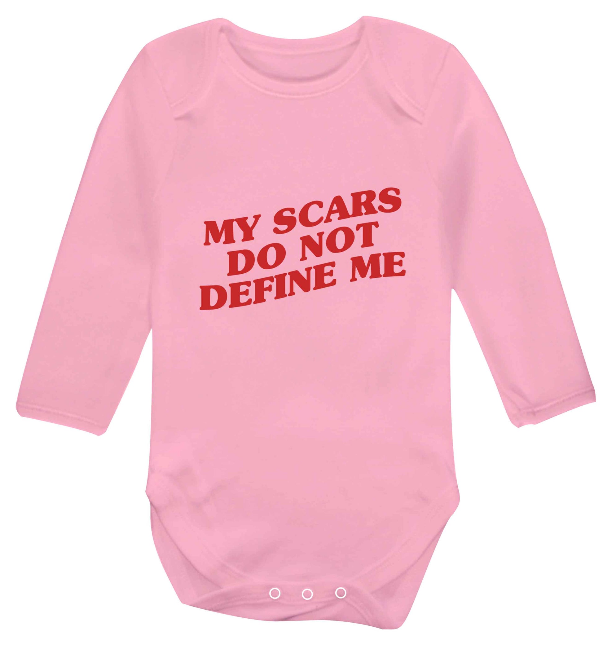 My scars do not define me baby vest long sleeved pale pink 6-12 months