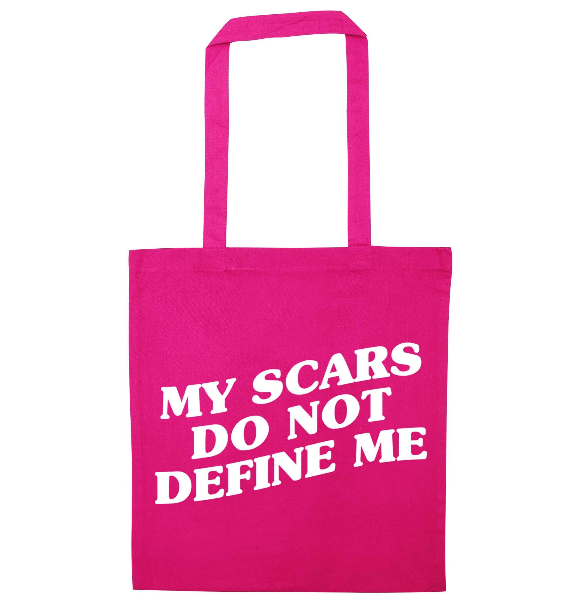 My scars do not define me pink tote bag