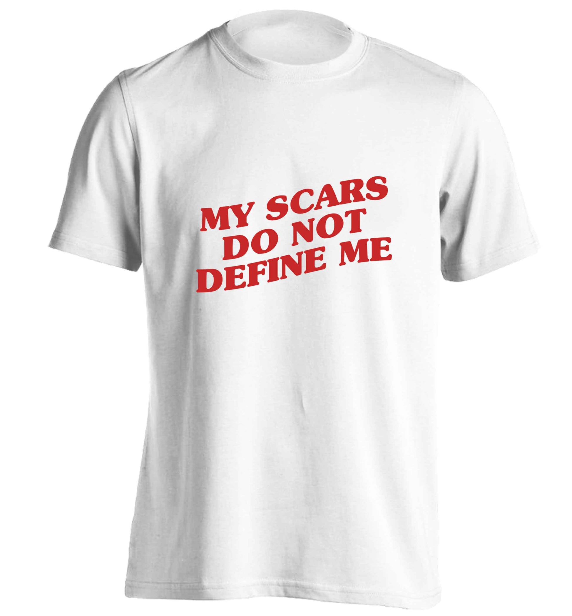 My scars do not define me adults unisex white Tshirt 2XL