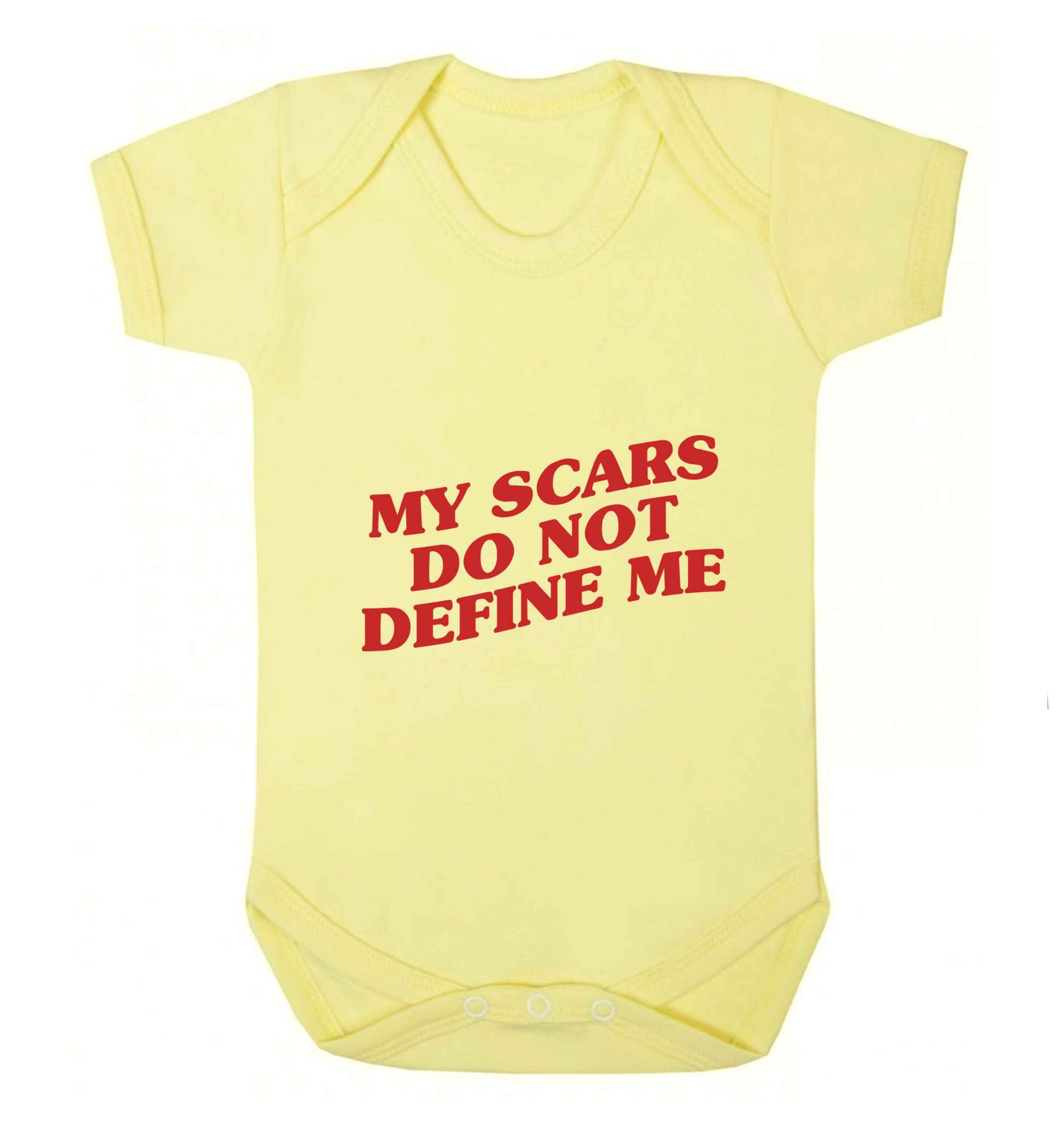 My scars do not define me baby vest pale yellow 18-24 months