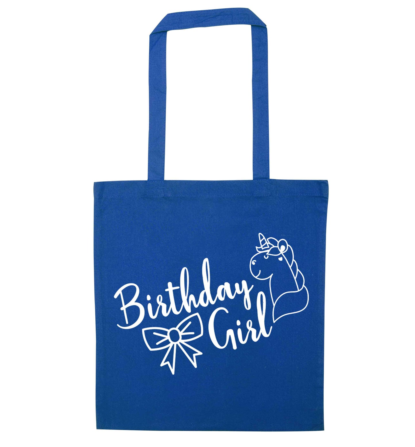 Birthday girl blue tote bag