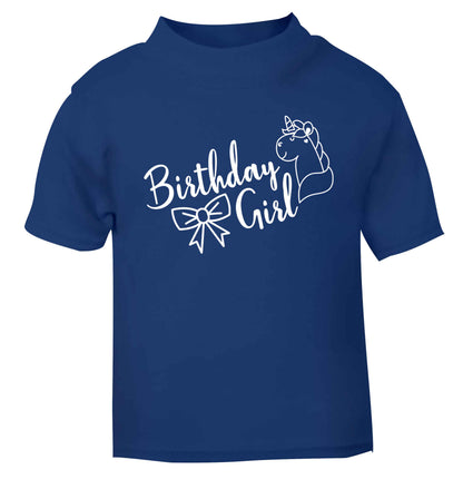 Birthday girl blue baby toddler Tshirt 2 Years