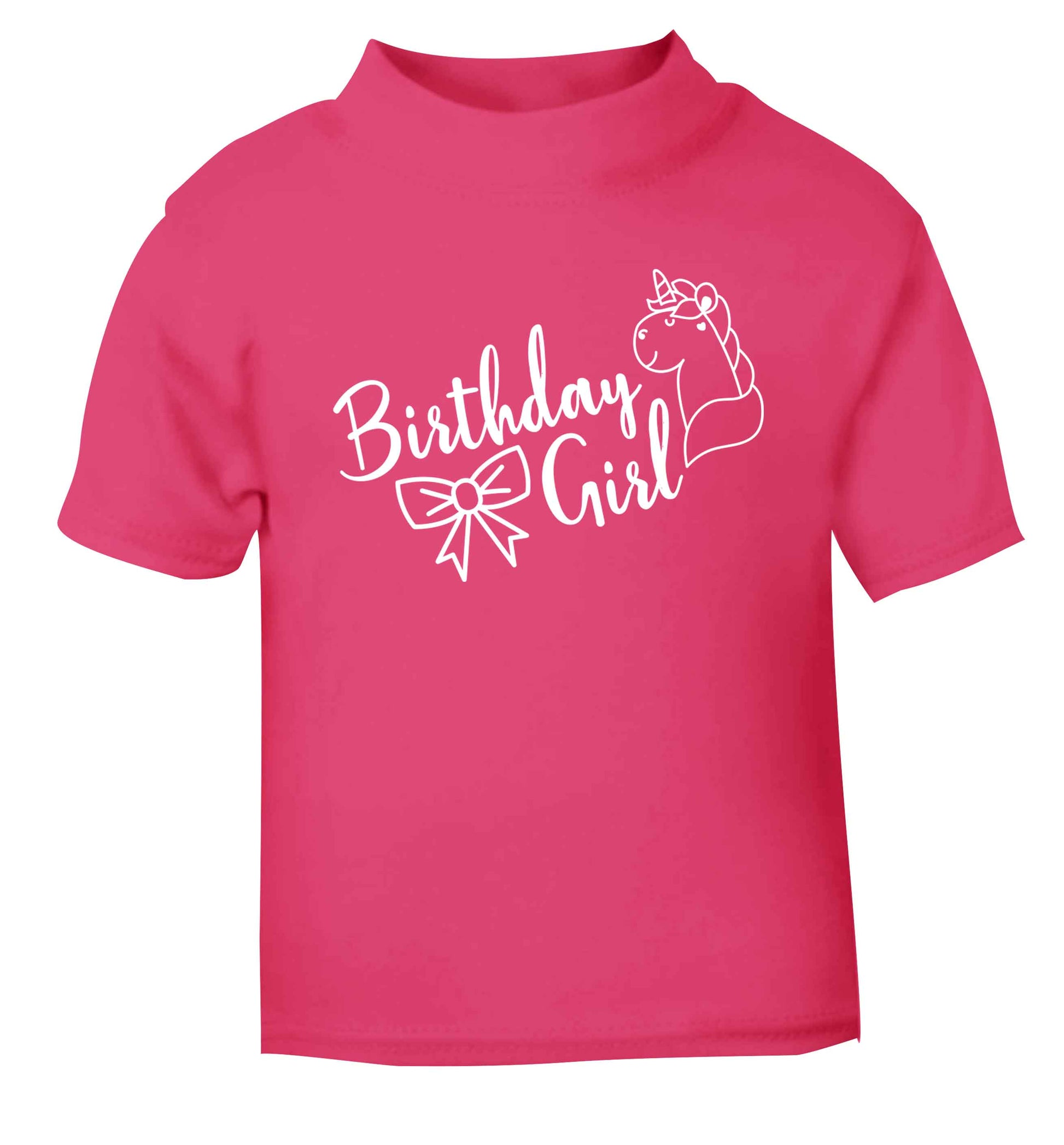 Birthday girl pink baby toddler Tshirt 2 Years