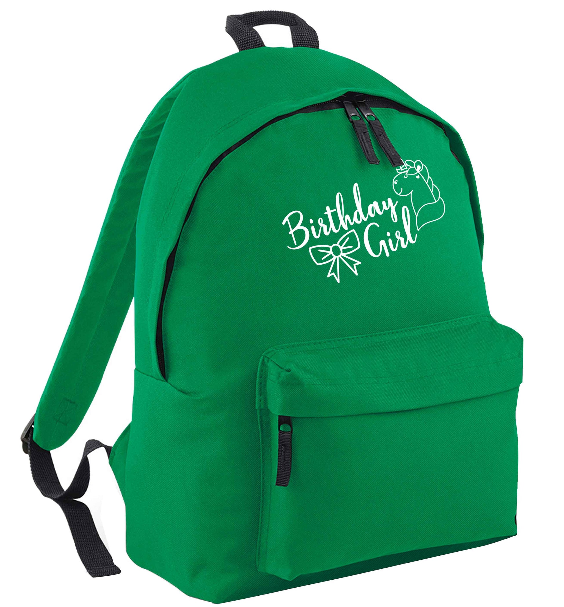 Birthday girl green adults backpack