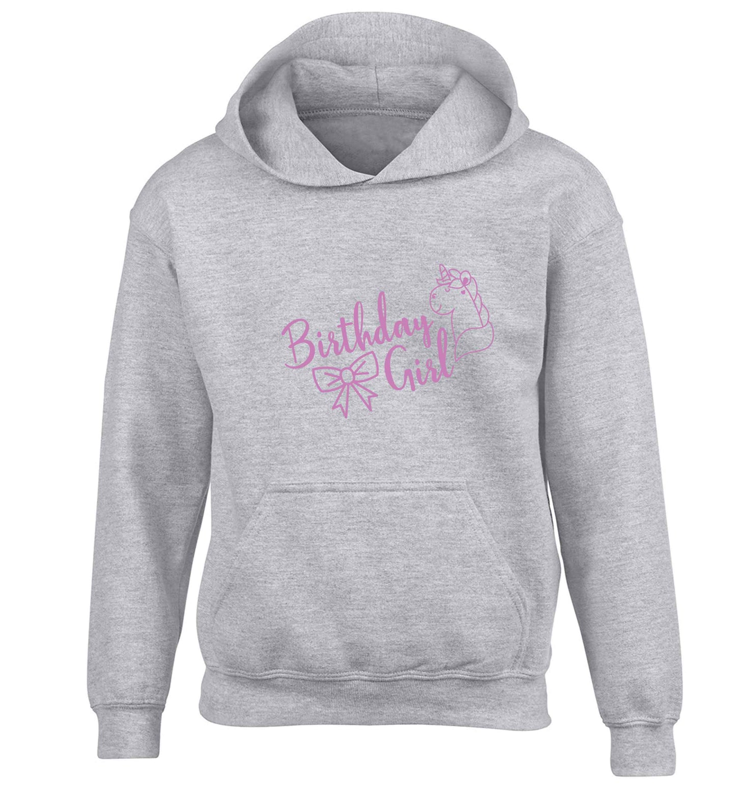 Birthday girl children's grey hoodie 12-13 Years