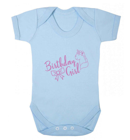 Birthday girl baby vest pale blue 18-24 months