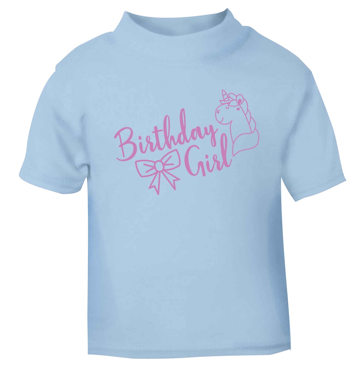 Birthday girl light blue baby toddler Tshirt 2 Years