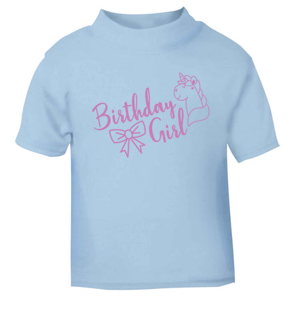 Birthday girl light blue baby toddler Tshirt 2 Years
