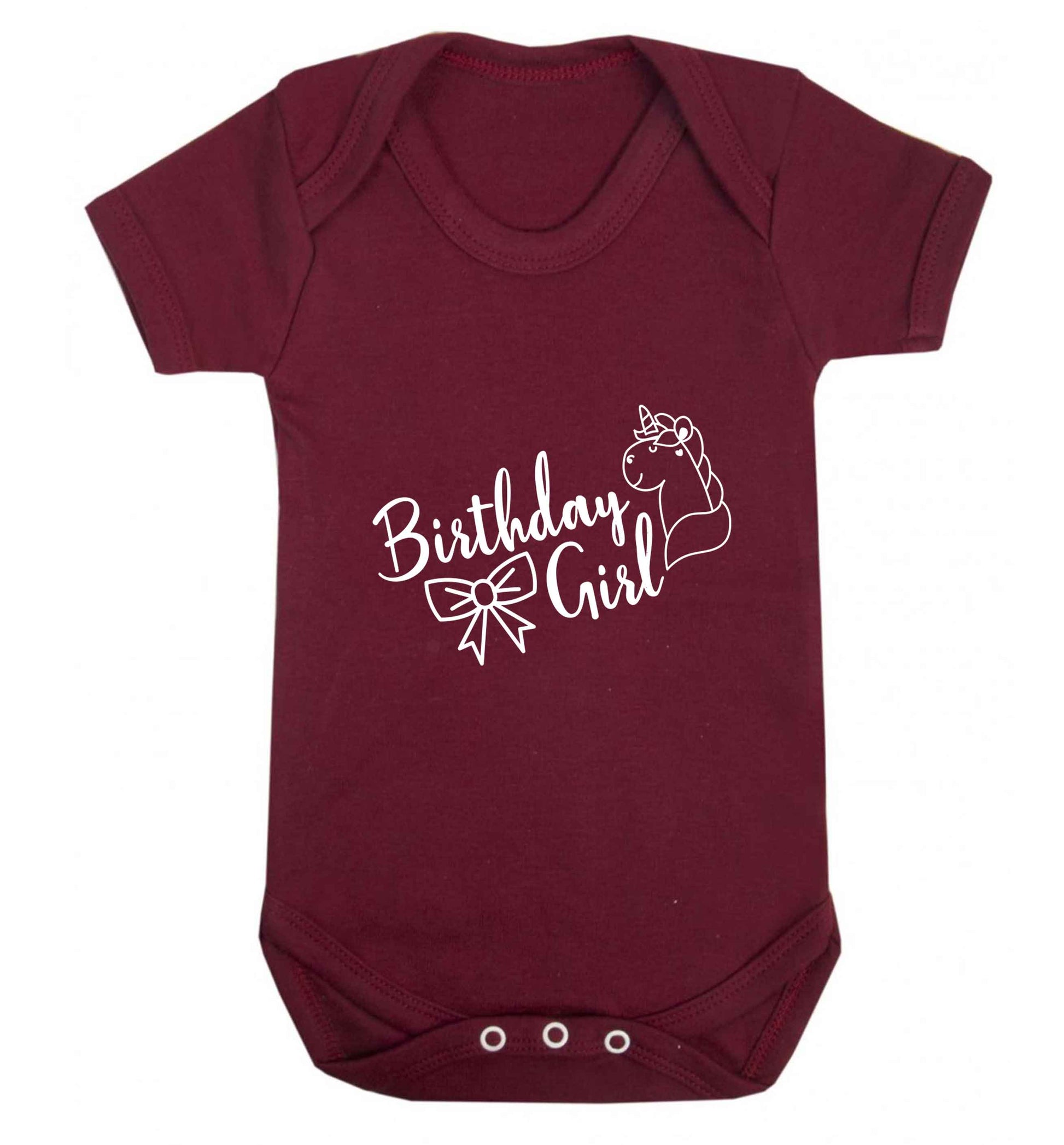 Birthday girl baby vest maroon 18-24 months