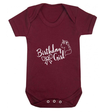 Birthday girl baby vest maroon 18-24 months