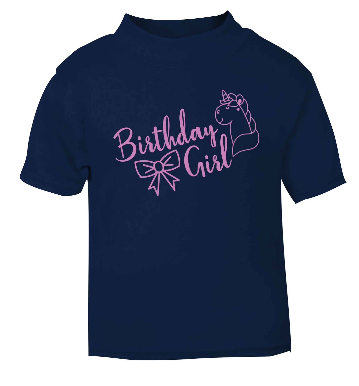 Birthday girl navy baby toddler Tshirt 2 Years