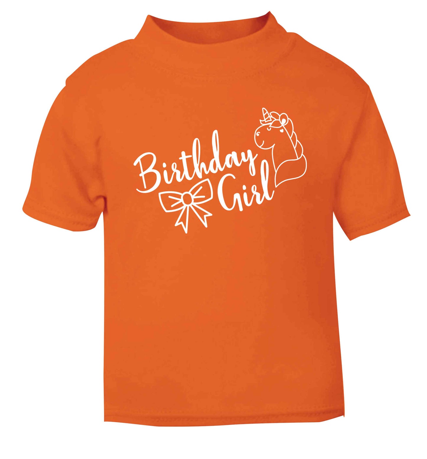 Birthday girl orange baby toddler Tshirt 2 Years
