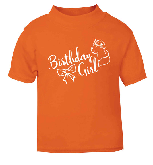 Birthday girl orange baby toddler Tshirt 2 Years