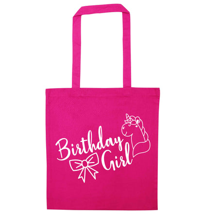 Birthday girl pink tote bag