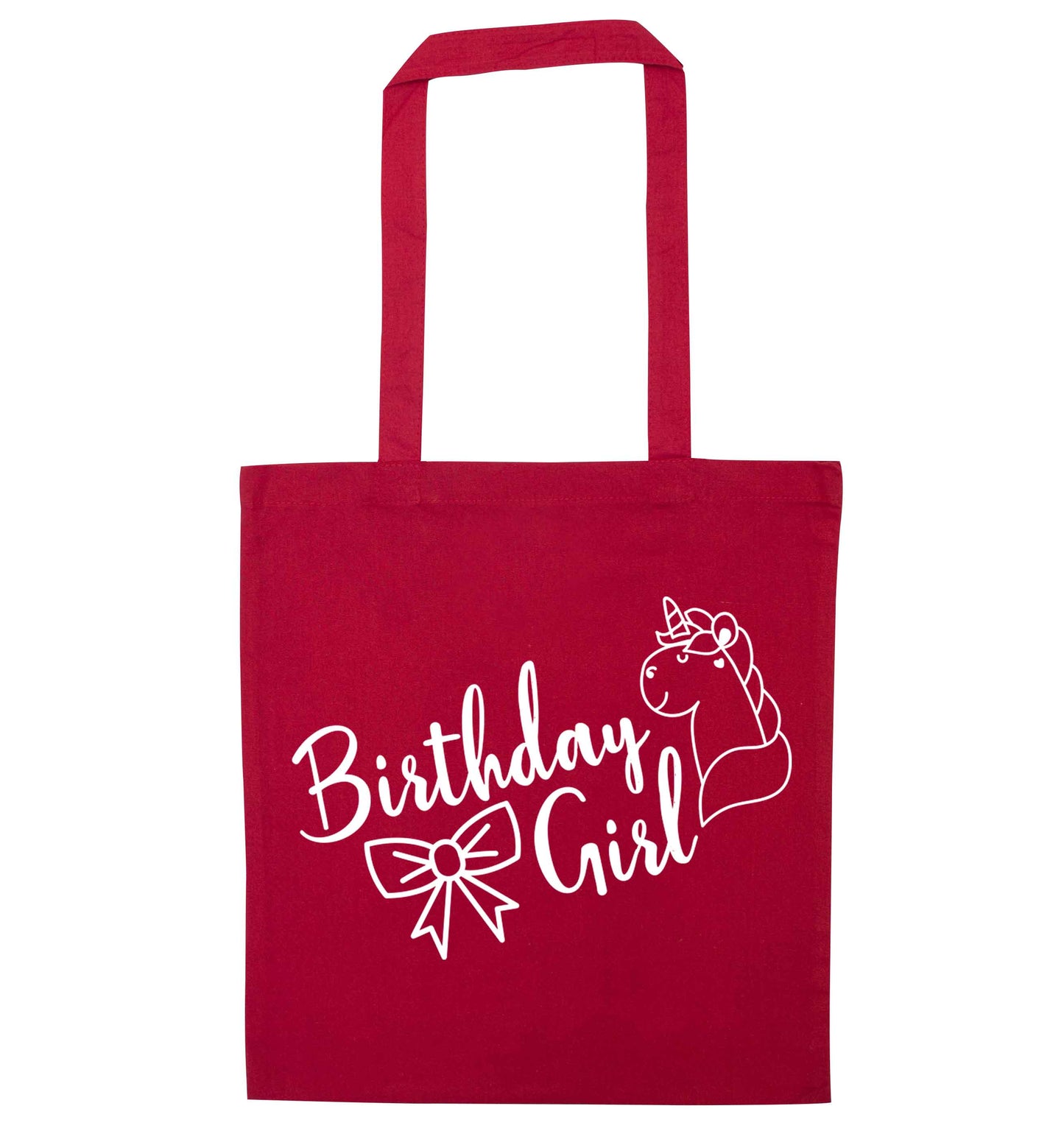Birthday girl red tote bag