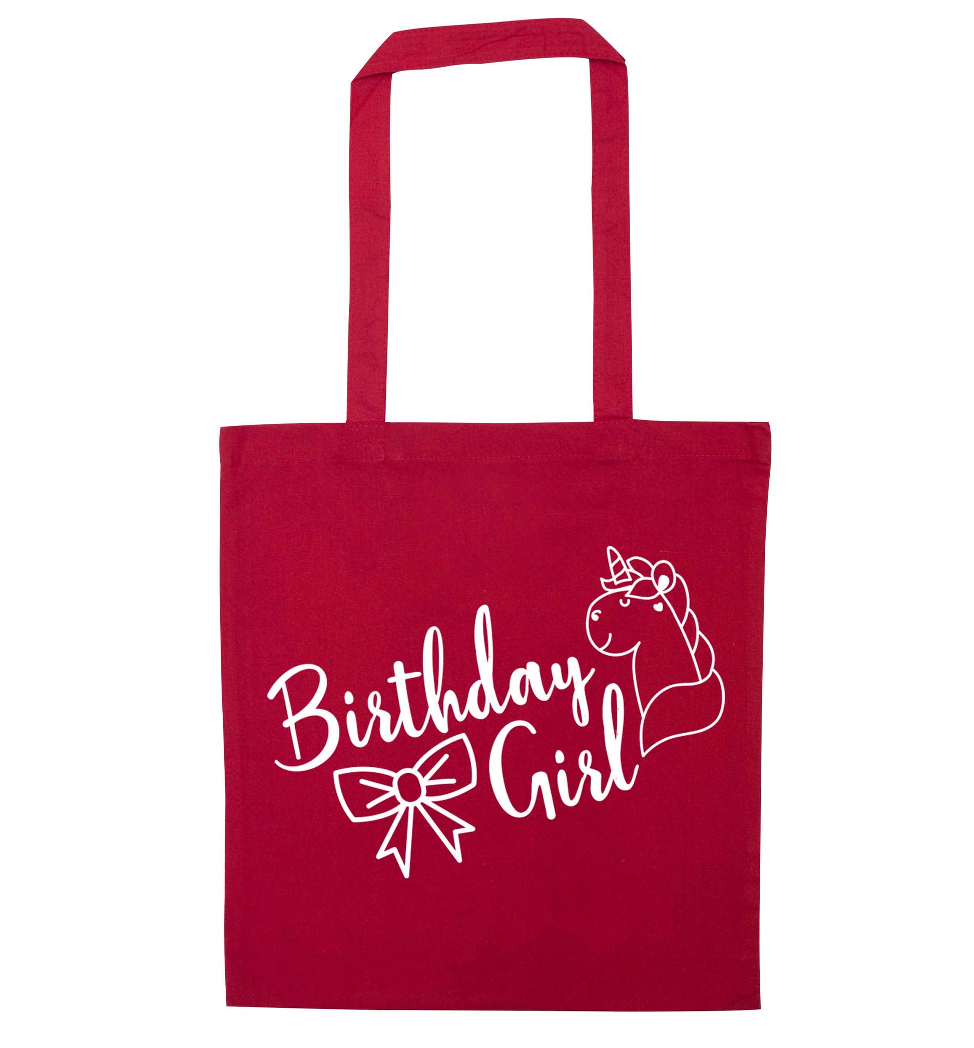 Birthday girl red tote bag