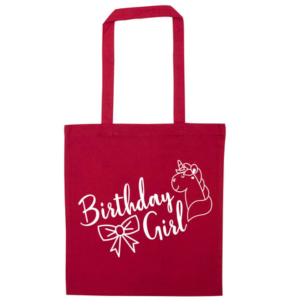 Birthday girl red tote bag