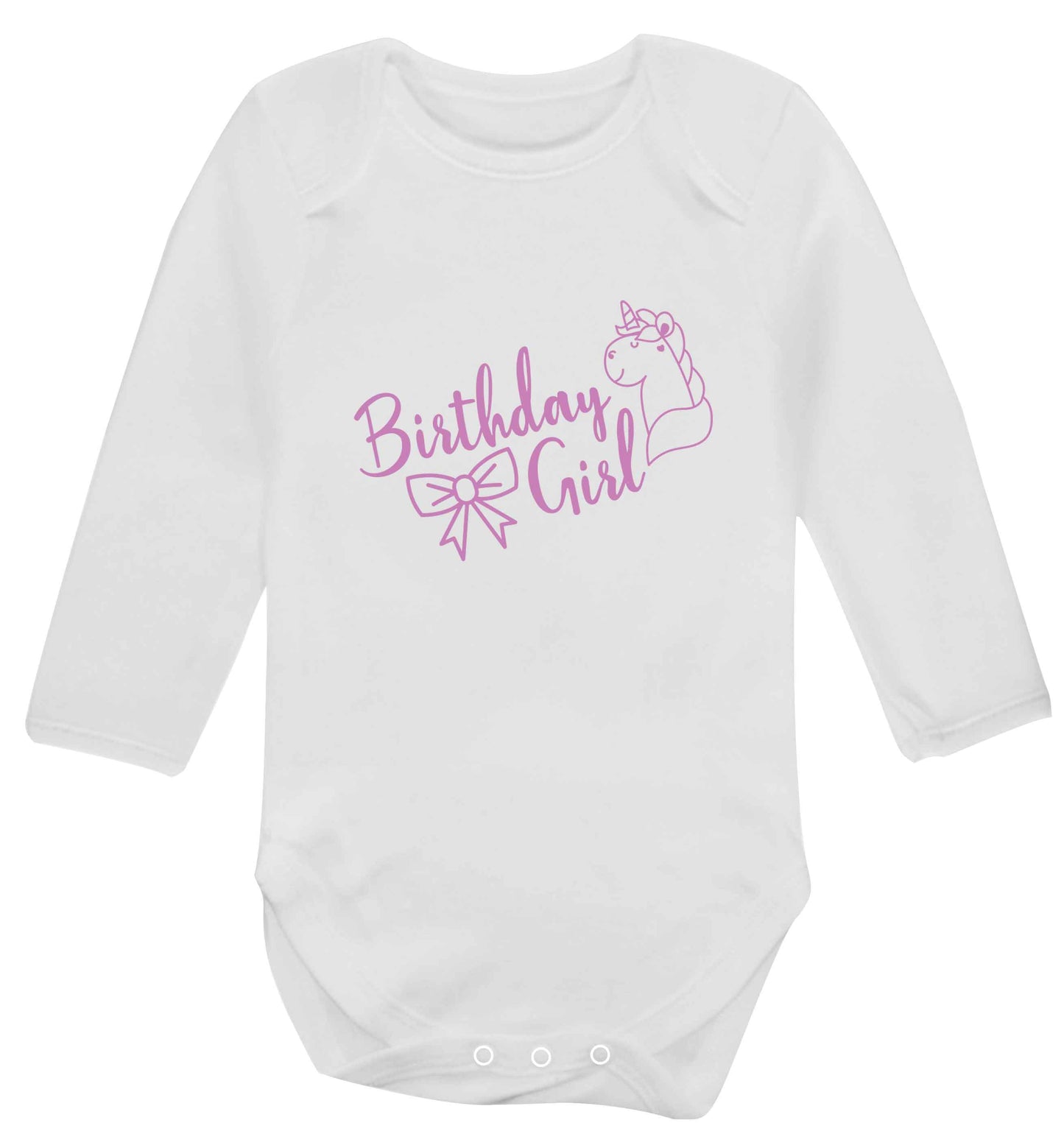 Birthday girl baby vest long sleeved white 6-12 months