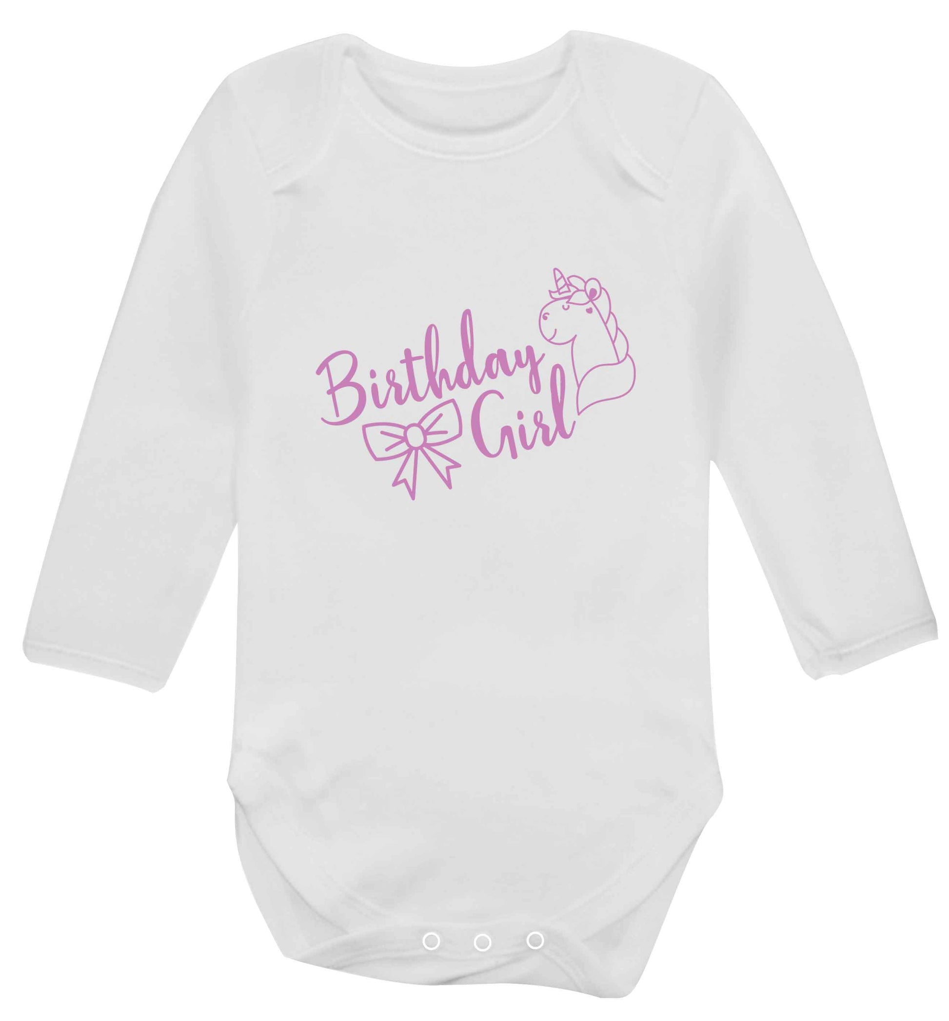 Birthday girl baby vest long sleeved white 6-12 months
