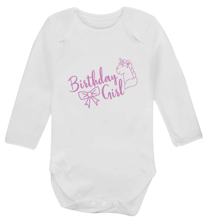 Birthday girl baby vest long sleeved white 6-12 months