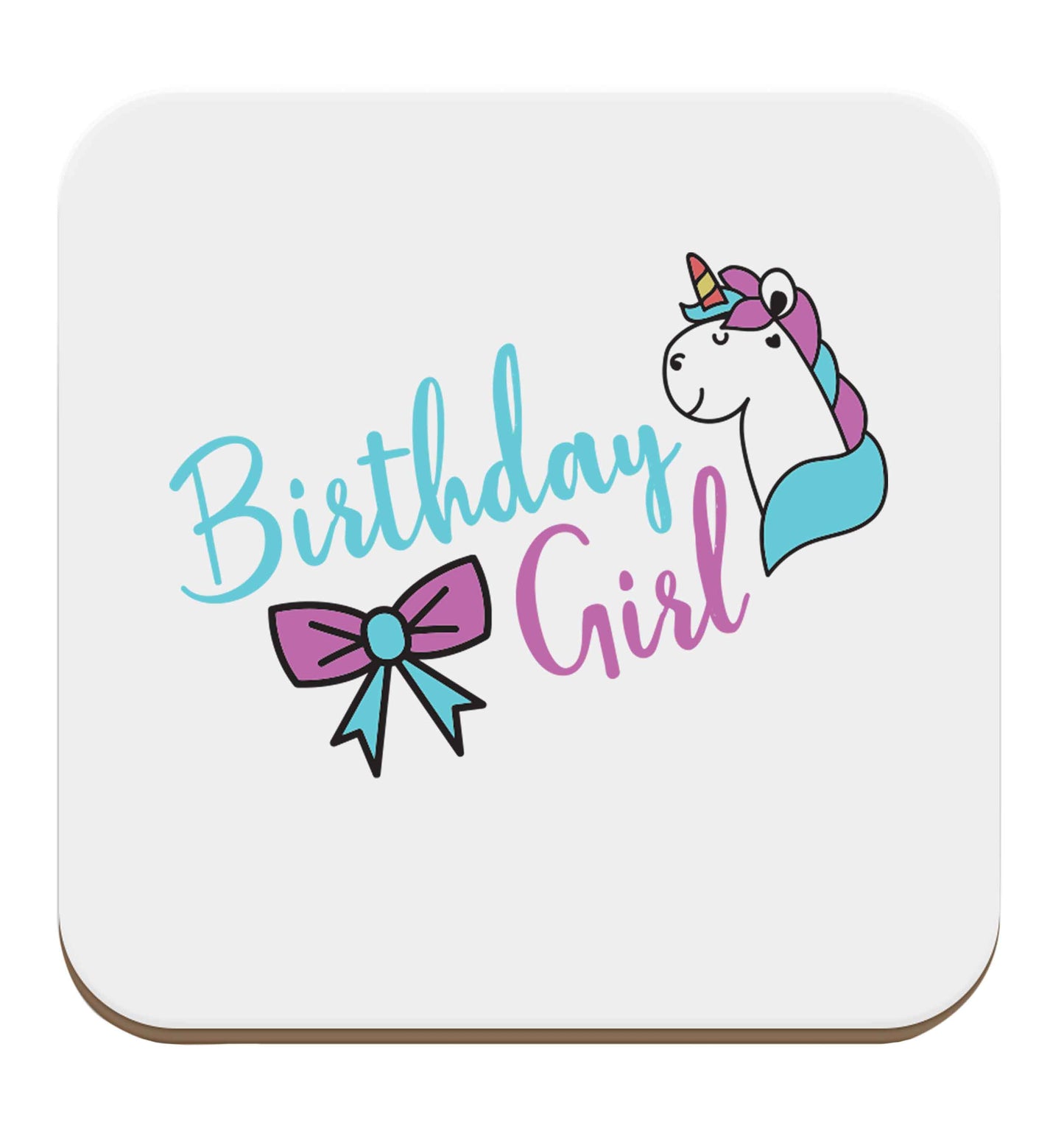 Birthday girl set of four coasters