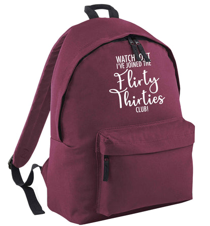 Watch out I've joined the flirty thirties club black adults backpack