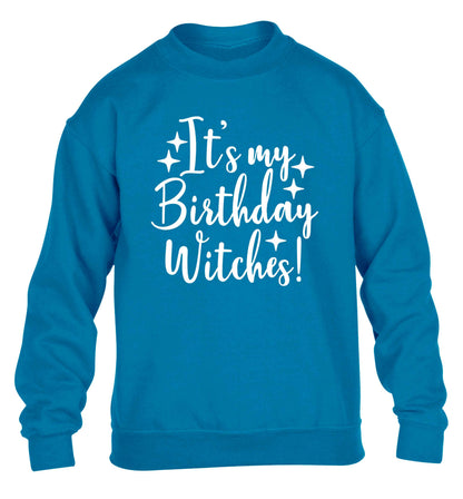 It's my birthday witches!children's blue sweater 12-13 Years