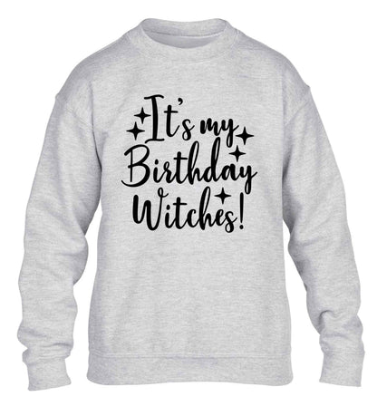 It's my birthday witches!children's grey sweater 12-13 Years