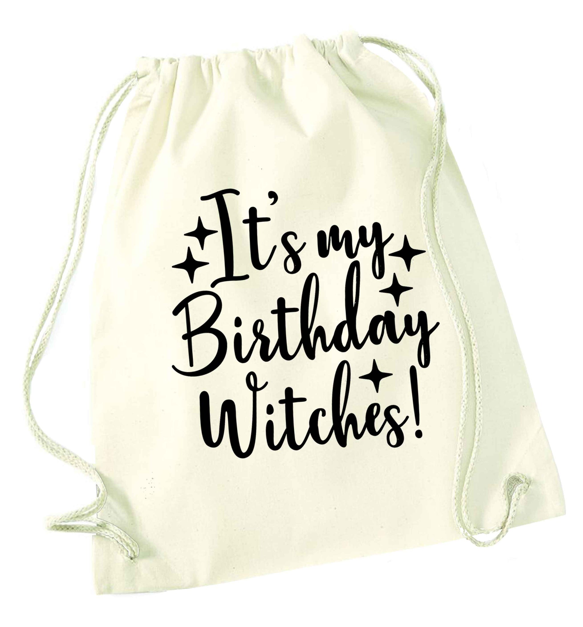 It's my birthday witches!natural drawstring bag