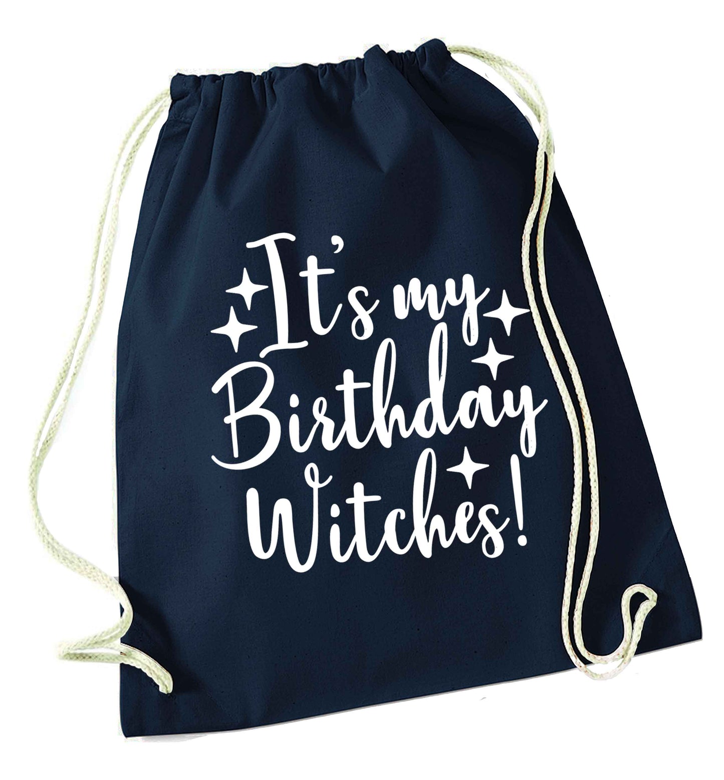 It's my birthday witches!navy drawstring bag