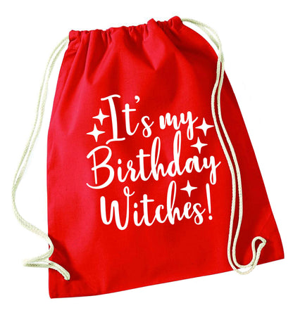 It's my birthday witches!red drawstring bag 