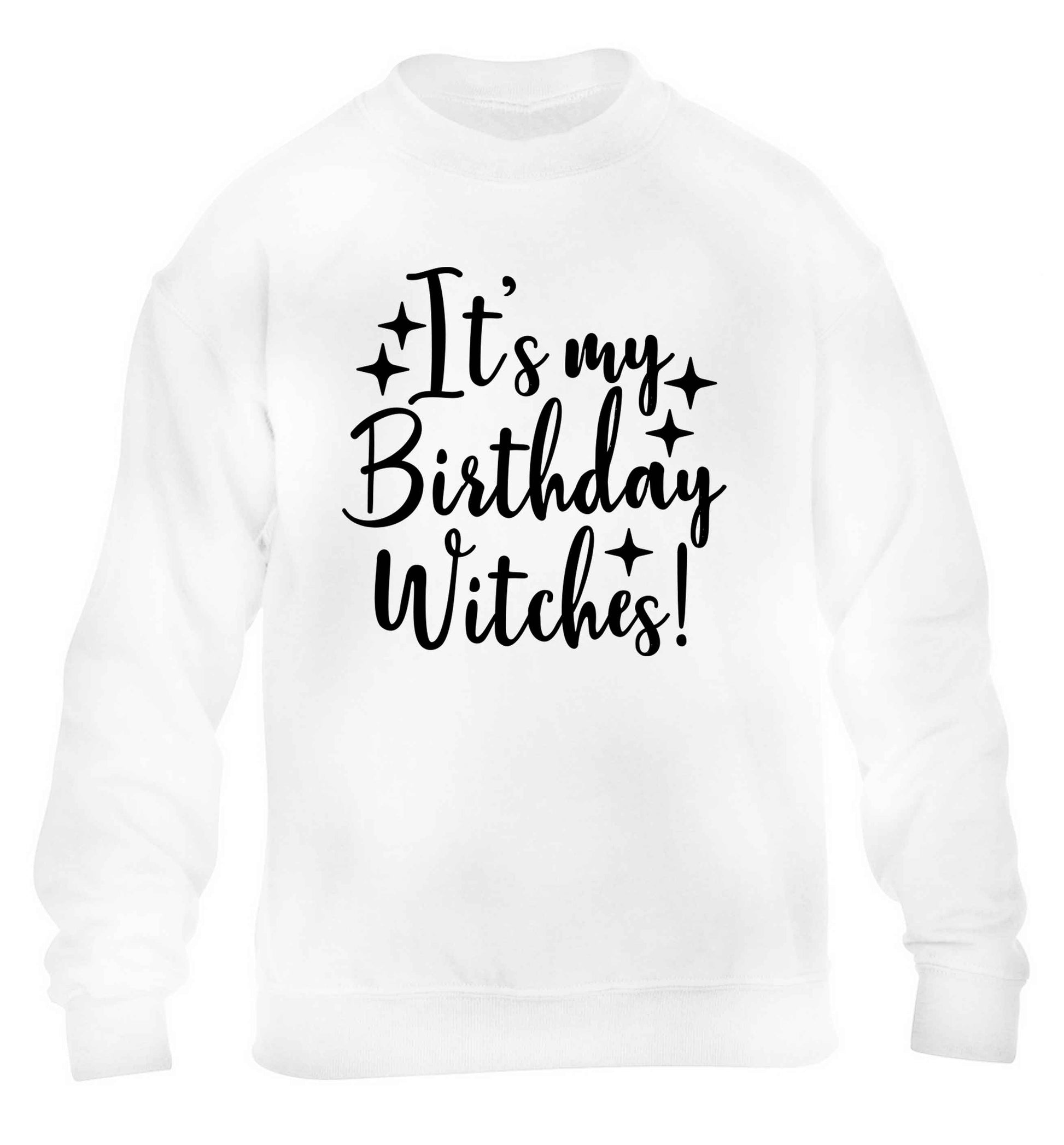 It's my birthday witches!children's white sweater 12-13 Years