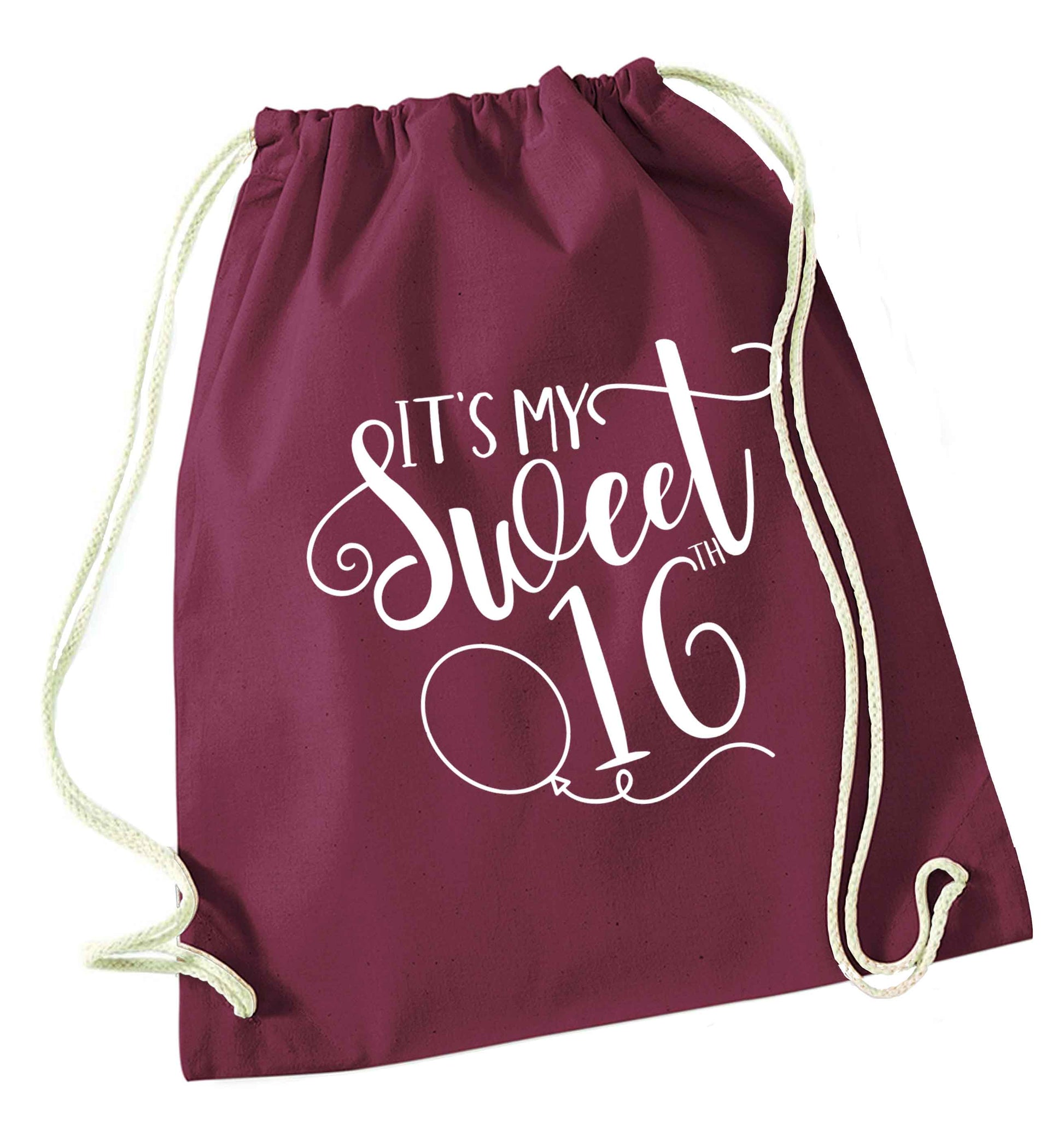 It's my sweet 16thmaroon drawstring bag
