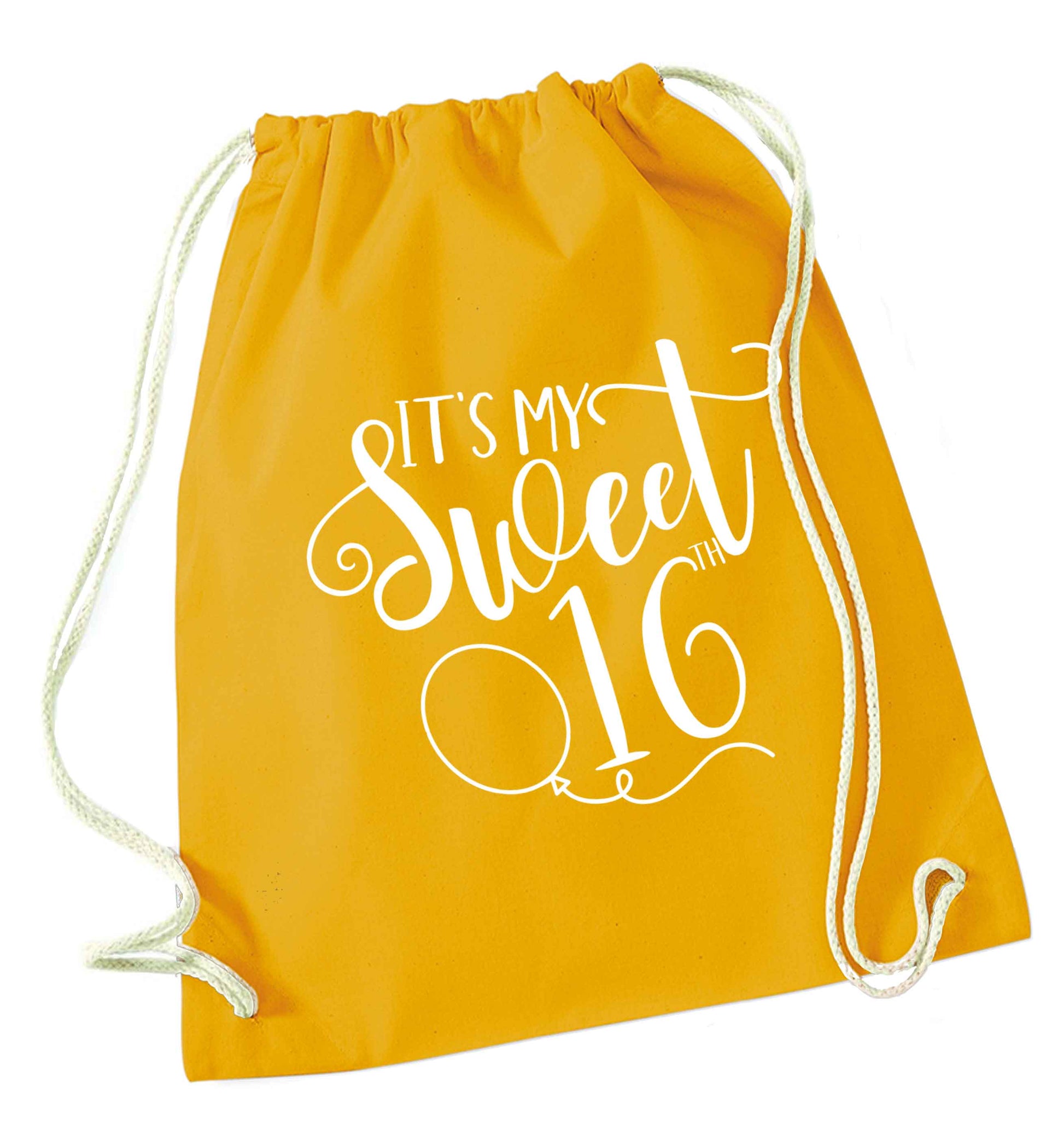 It's my sweet 16thmustard drawstring bag