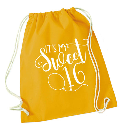 It's my sweet 16thmustard drawstring bag