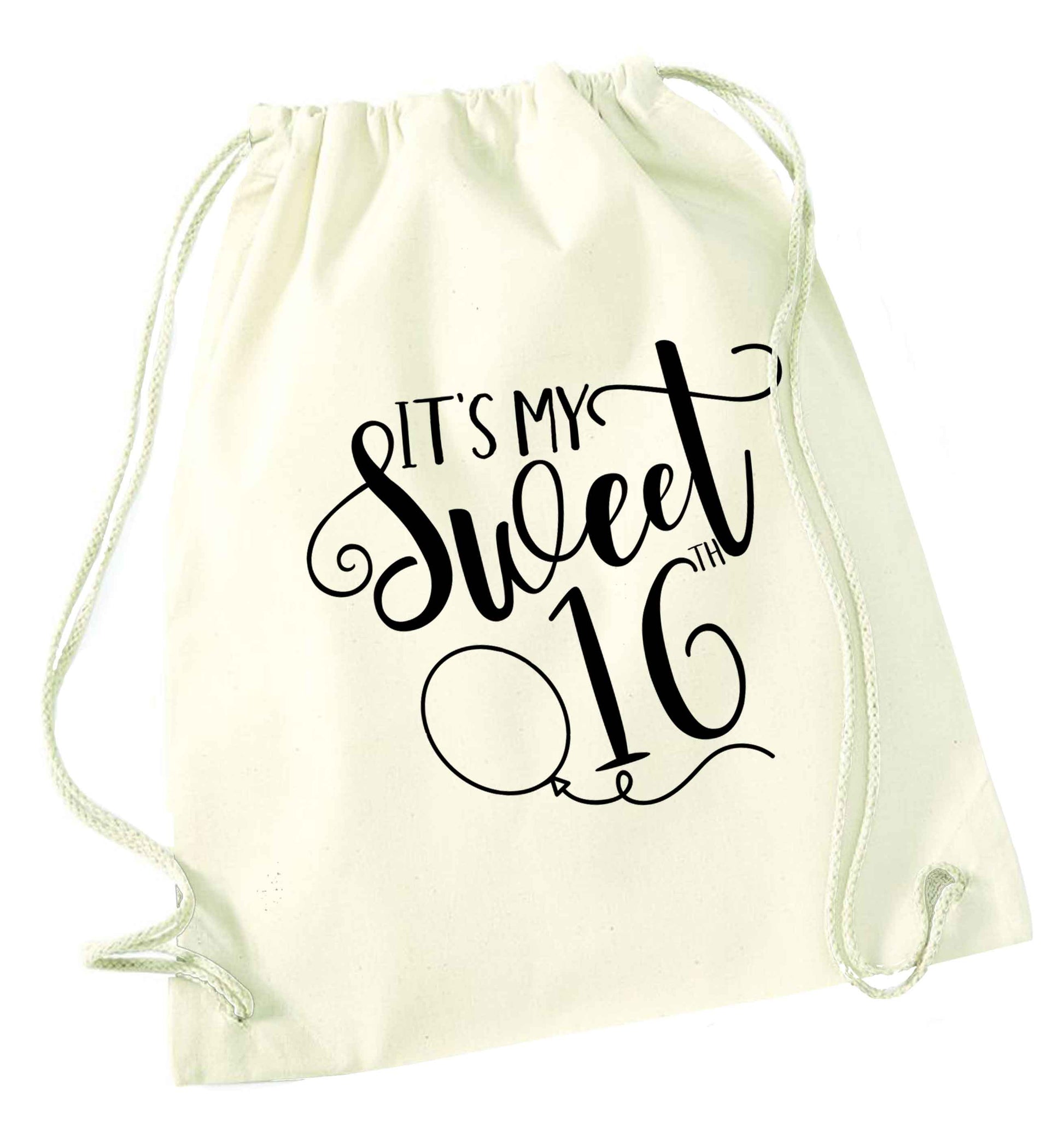 It's my sweet 16thnatural drawstring bag