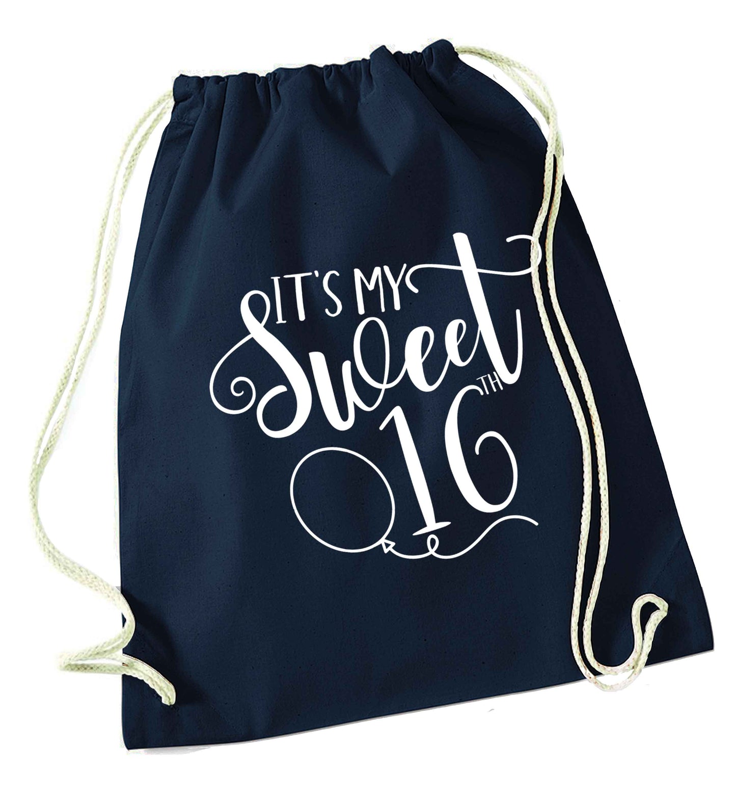 It's my sweet 16thnavy drawstring bag
